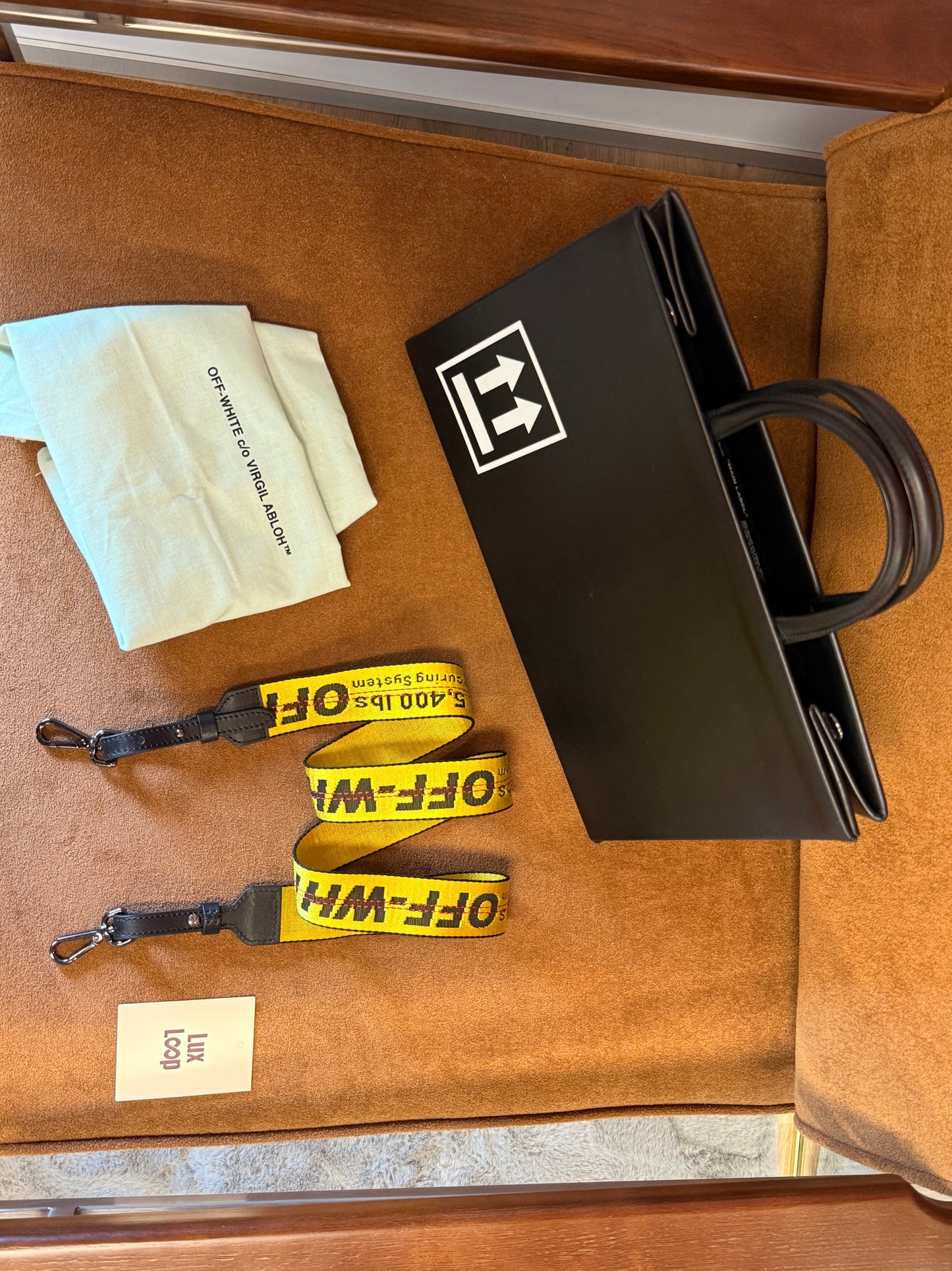 Sculpture Tote Bag with Yellow Strap