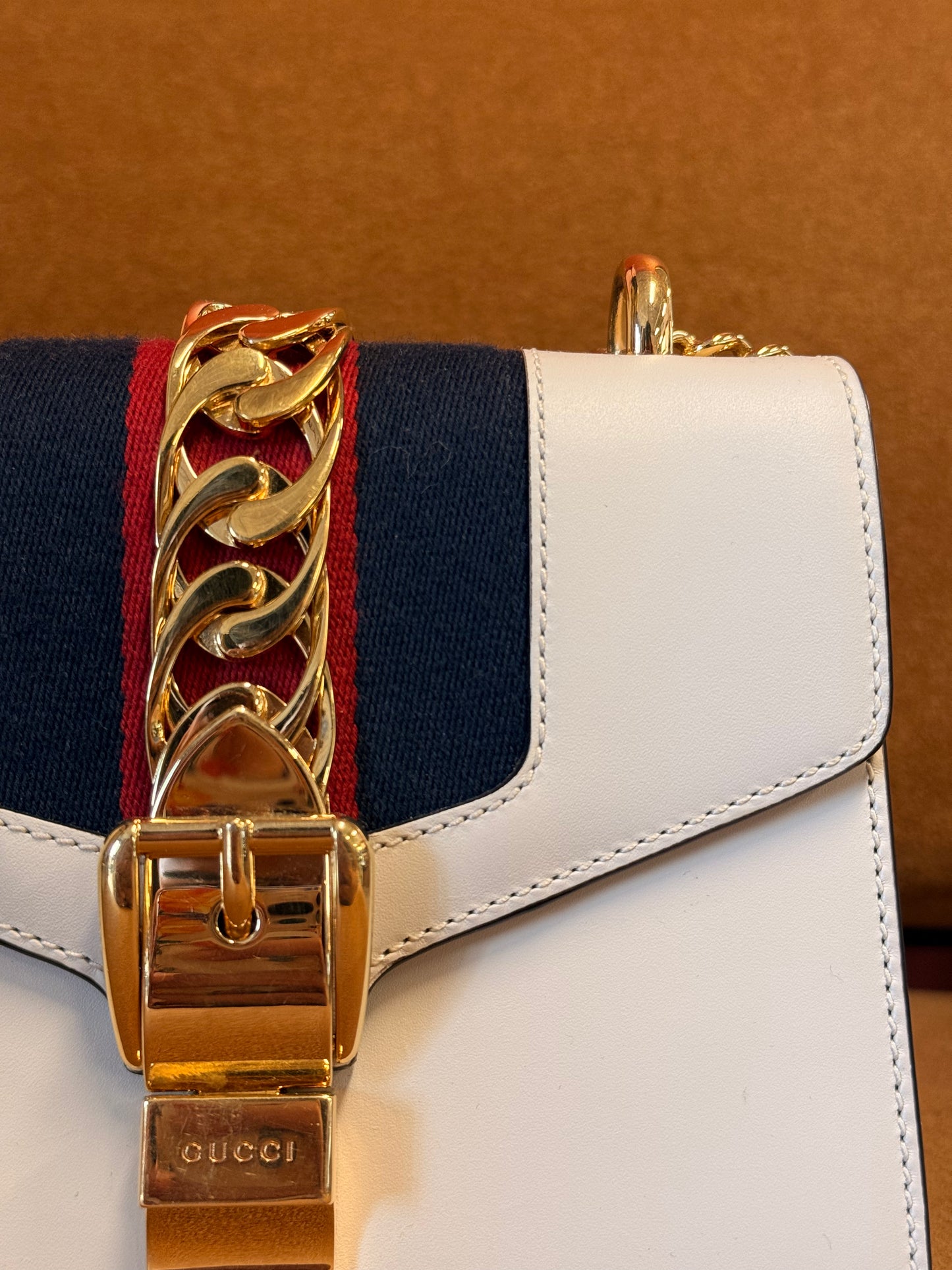 Mini Sylvie Leather Chain Shoulder Bag