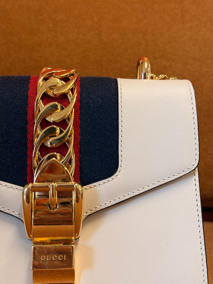 Mini Sylvie Leather Chain Shoulder Bag
