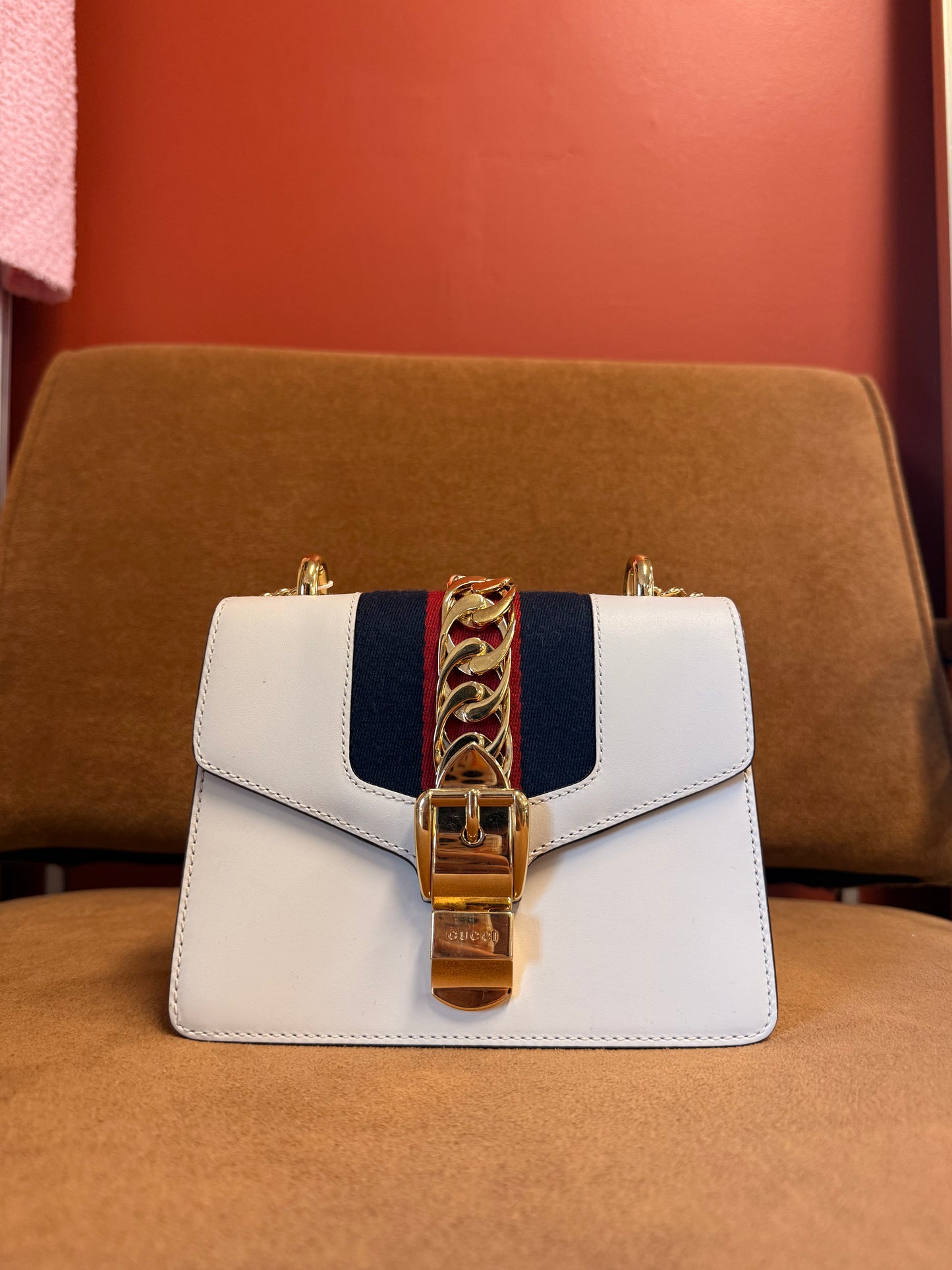 Mini Sylvie Leather Chain Shoulder Bag
