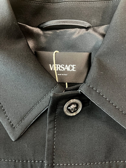 Versace Medusa-Button Cropped Twill Jacket