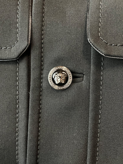 Versace Medusa-Button Cropped Twill Jacket