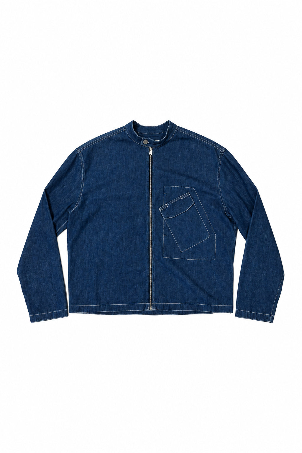Hermès Denim Zip-Front Shirt Jacket