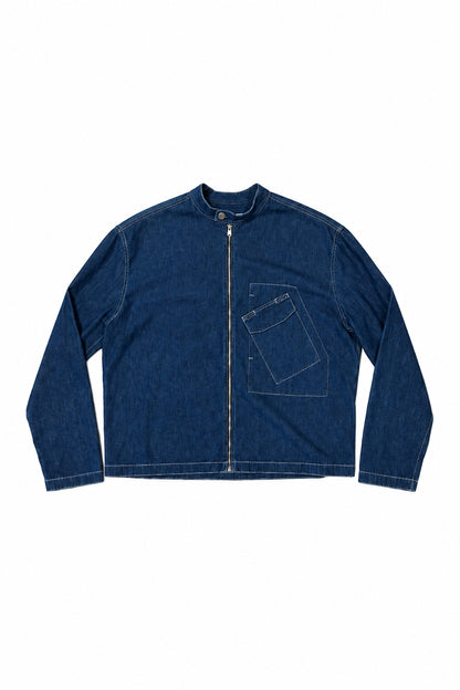 Hermès Denim Zip-Front Shirt Jacket