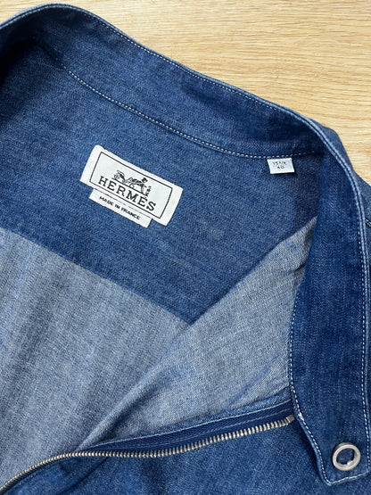 Hermès Denim Zip-Front Shirt Jacket