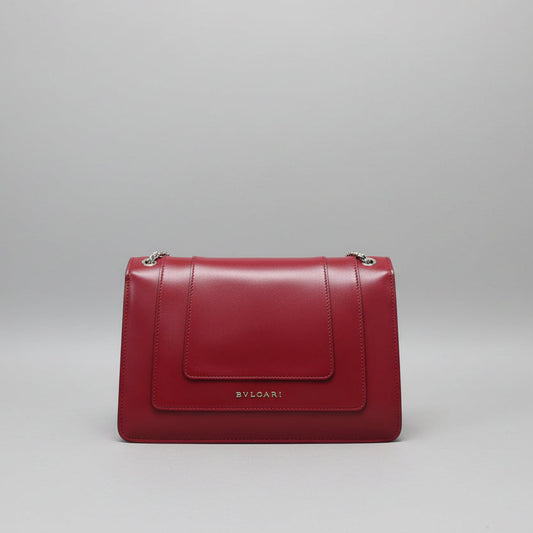 Bvlgari Serpenti Forever Red Calfskin Flap Shoulder Bag