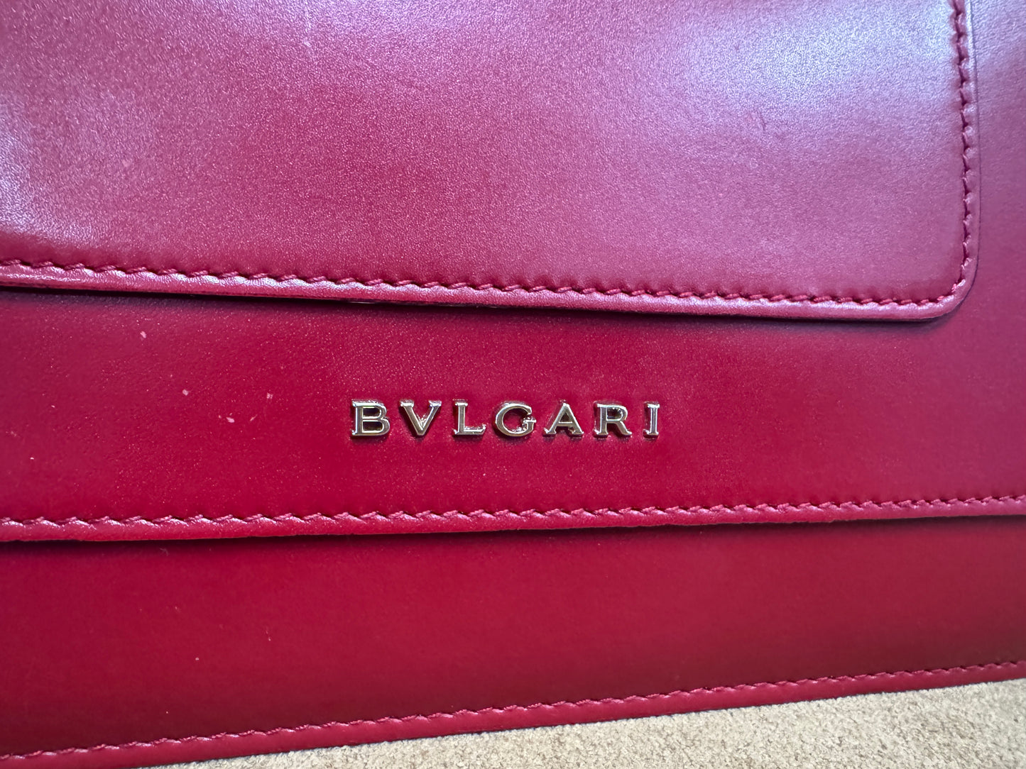 Bvlgari Serpenti Forever Red Calfskin Flap Shoulder Bag