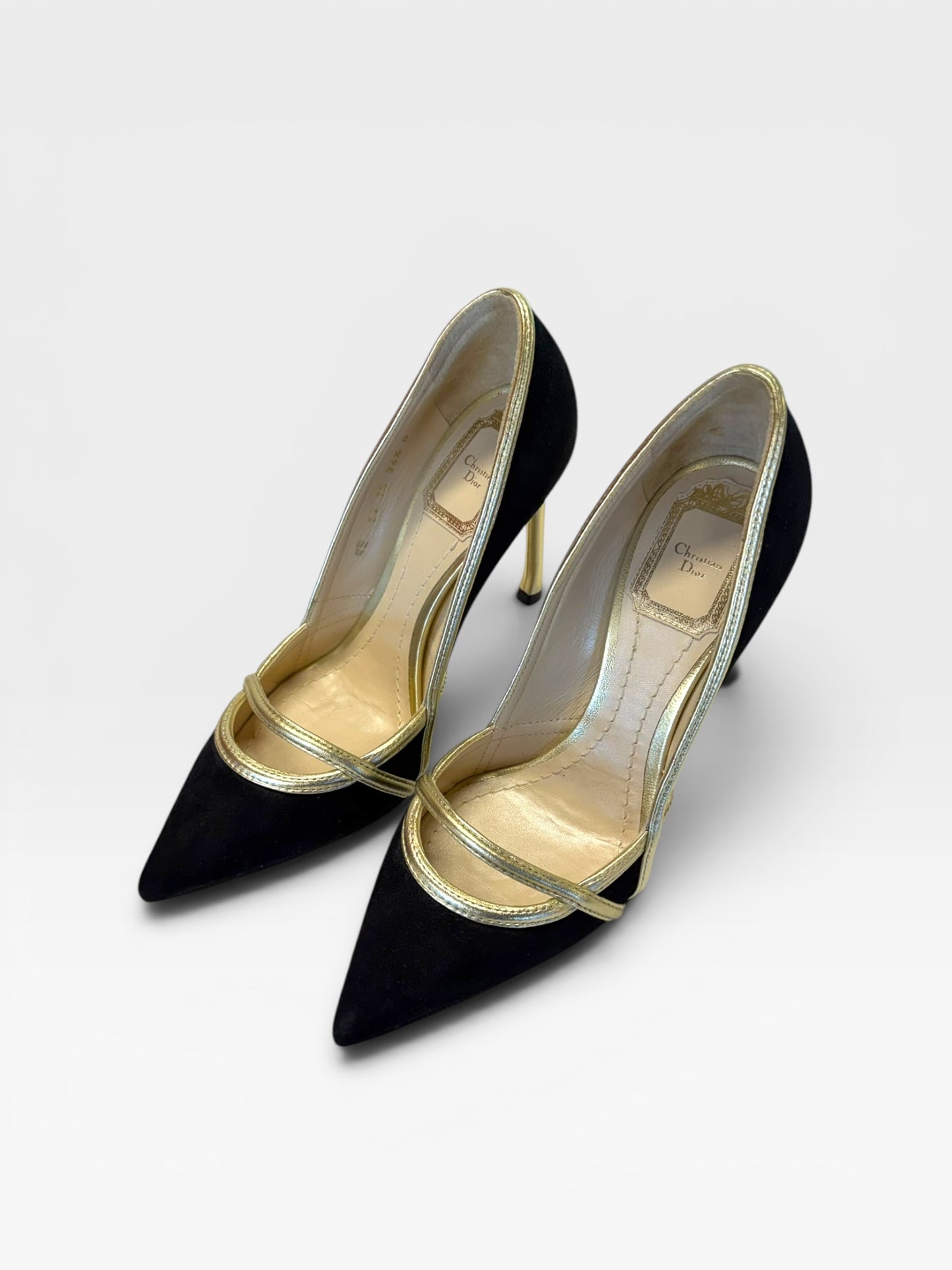 Dior black suede high heels
