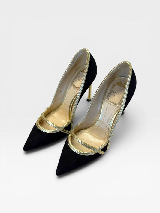Dior black suede high heels