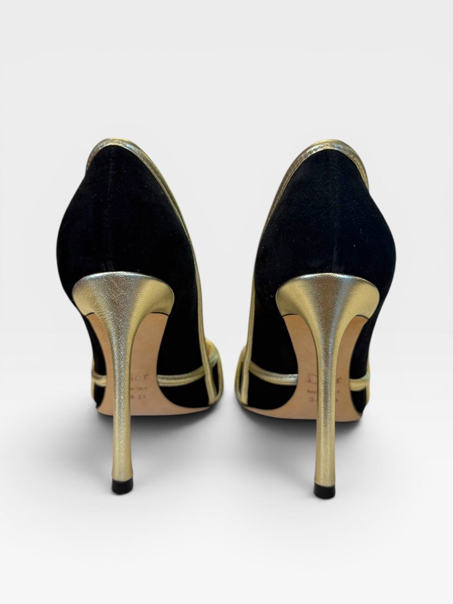 Dior black suede high heels