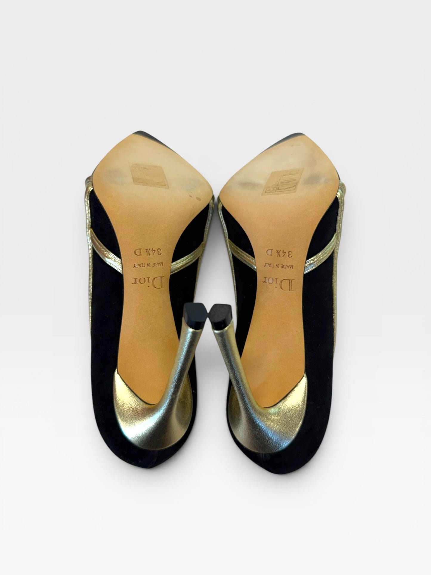 Dior black suede high heels