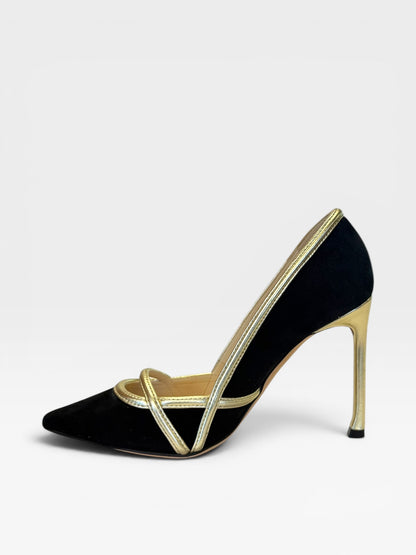 Dior black suede high heels