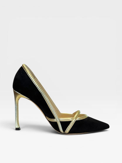 Dior black suede high heels