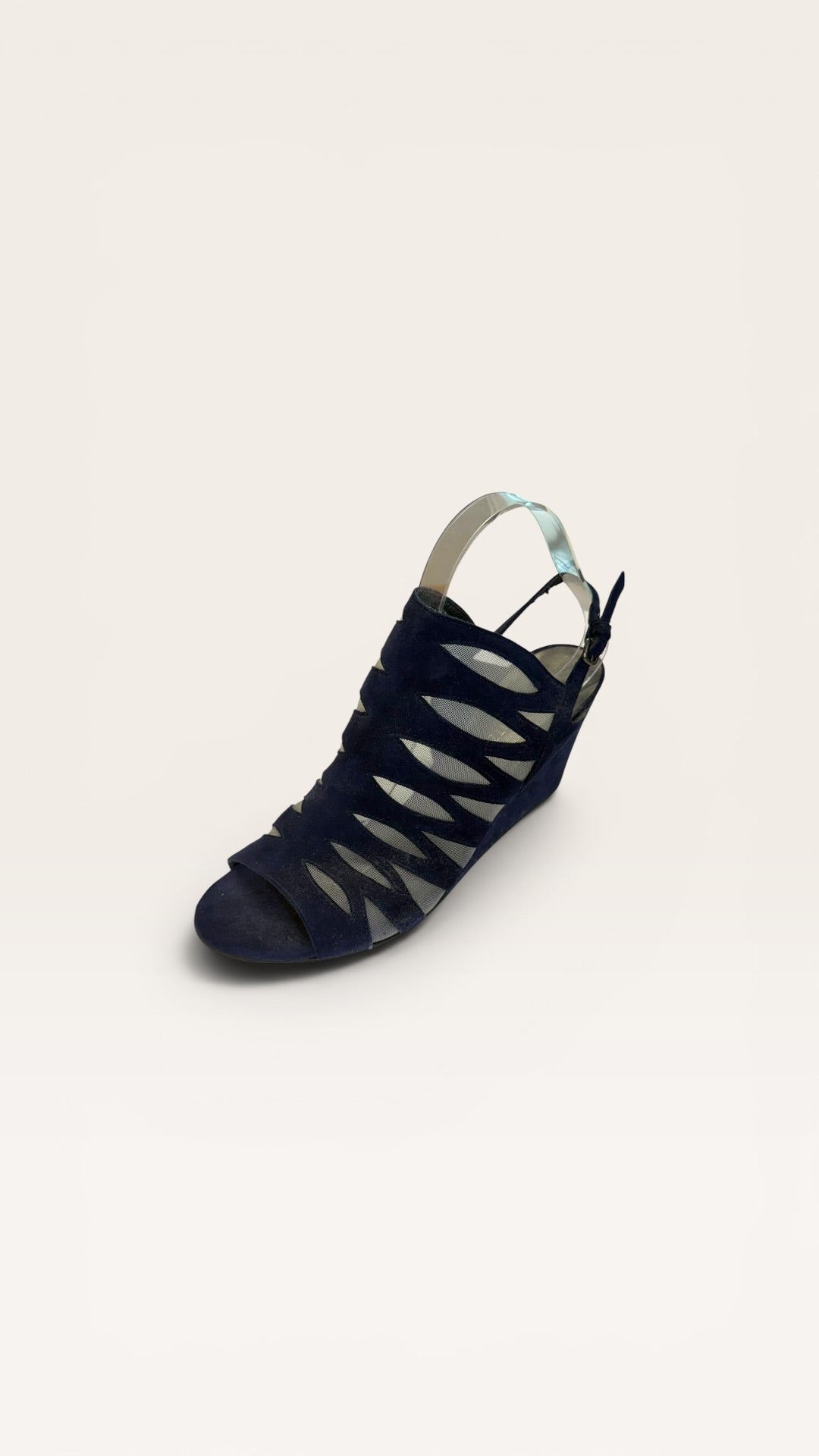 Stuart Weitzman Lattice Cut-Out Wedge Slingback