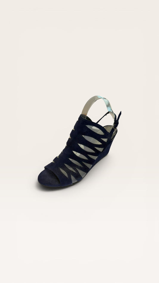 Stuart Weitzman Lattice Cut-Out Wedge Slingback