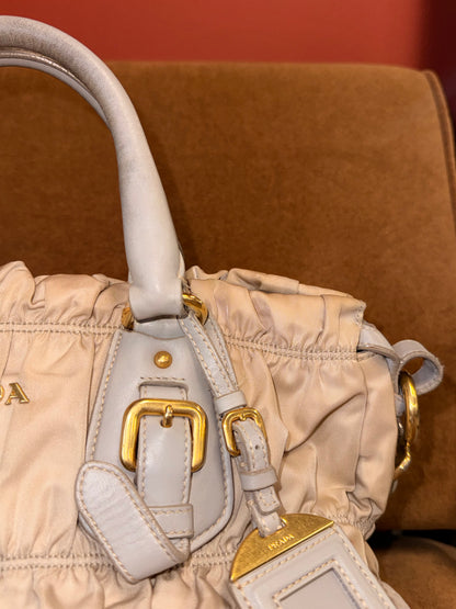 Tessuto Gaufre satchel bag in gathered nylon
