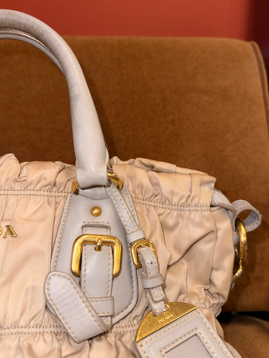 Tessuto Gaufre satchel bag in gathered nylon