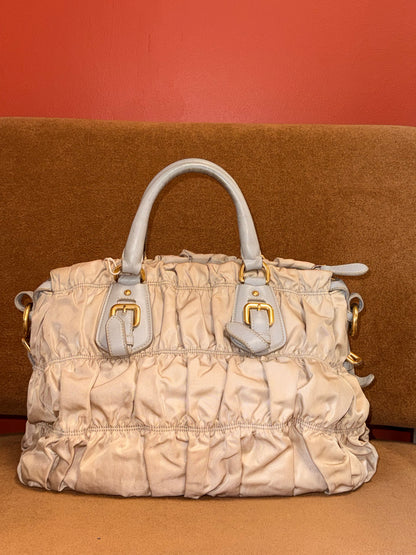 Tessuto Gaufre satchel bag in gathered nylon