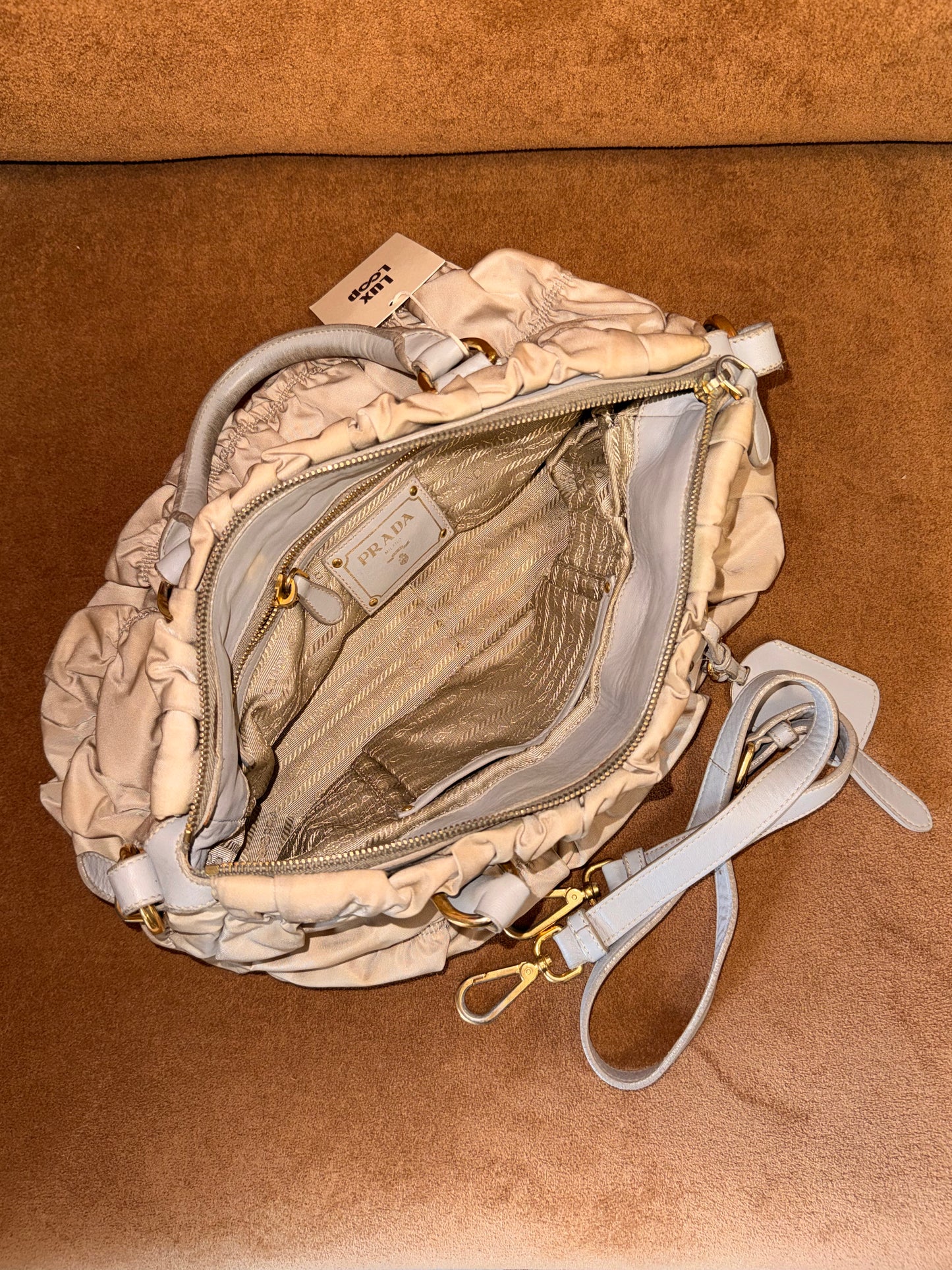 Tessuto Gaufre satchel bag in gathered nylon