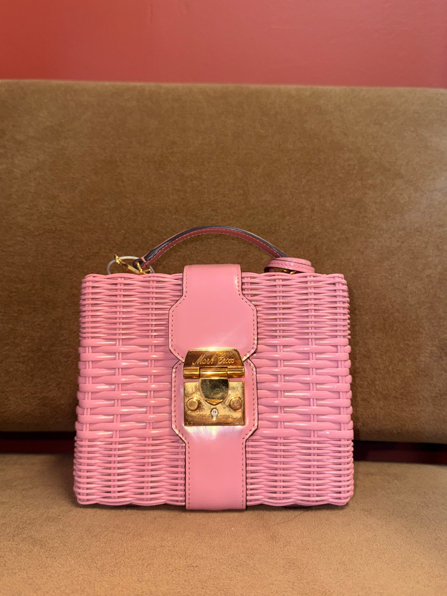 Mark Cross Wicker Box Bag