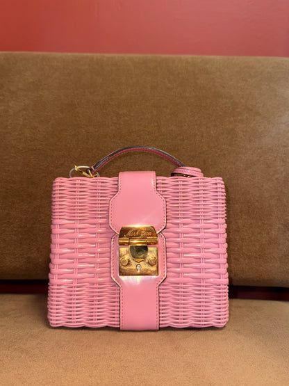 Mark Cross Wicker Box Bag