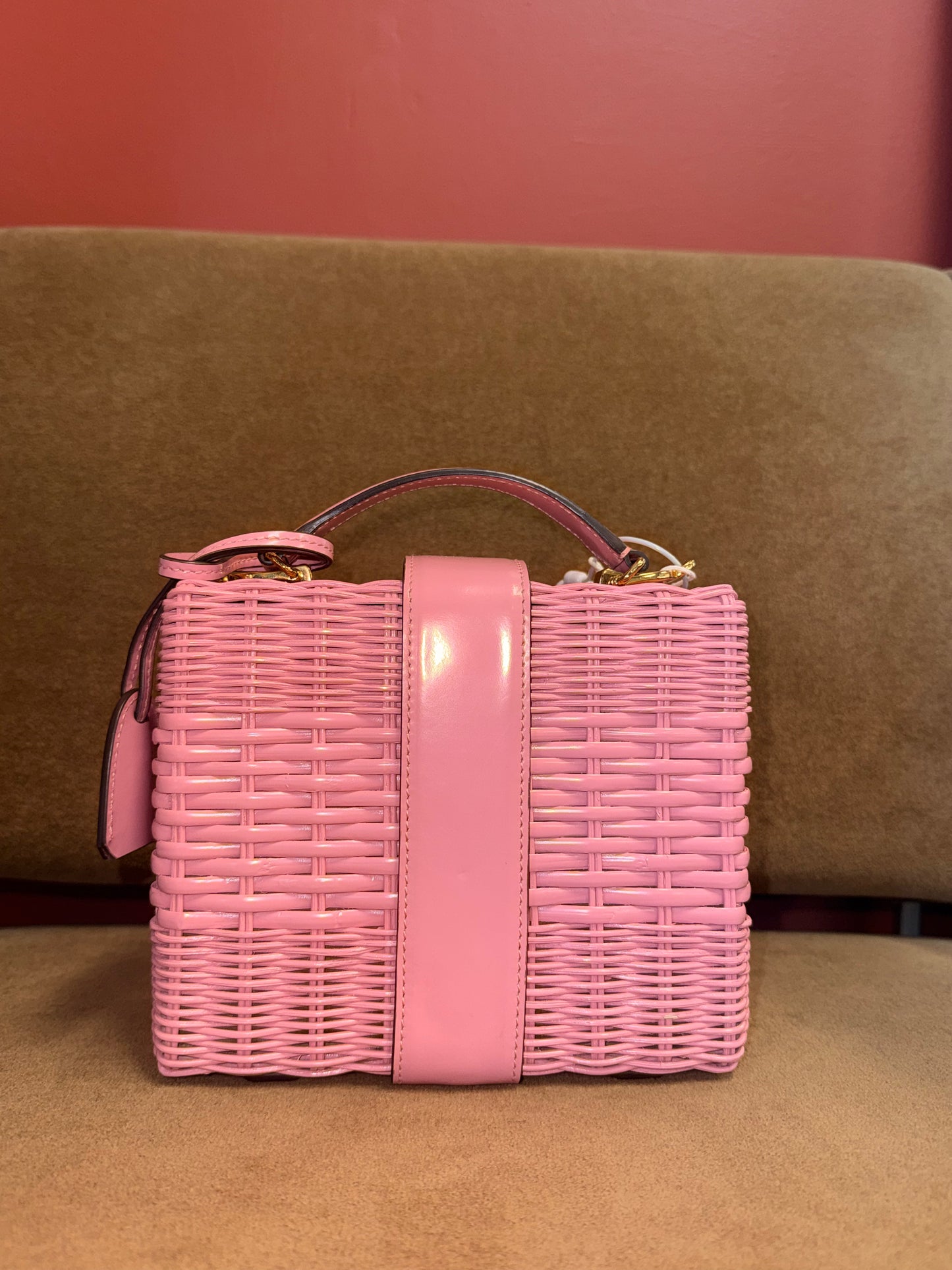 Mark Cross Wicker Box Bag