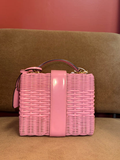 Mark Cross Wicker Box Bag