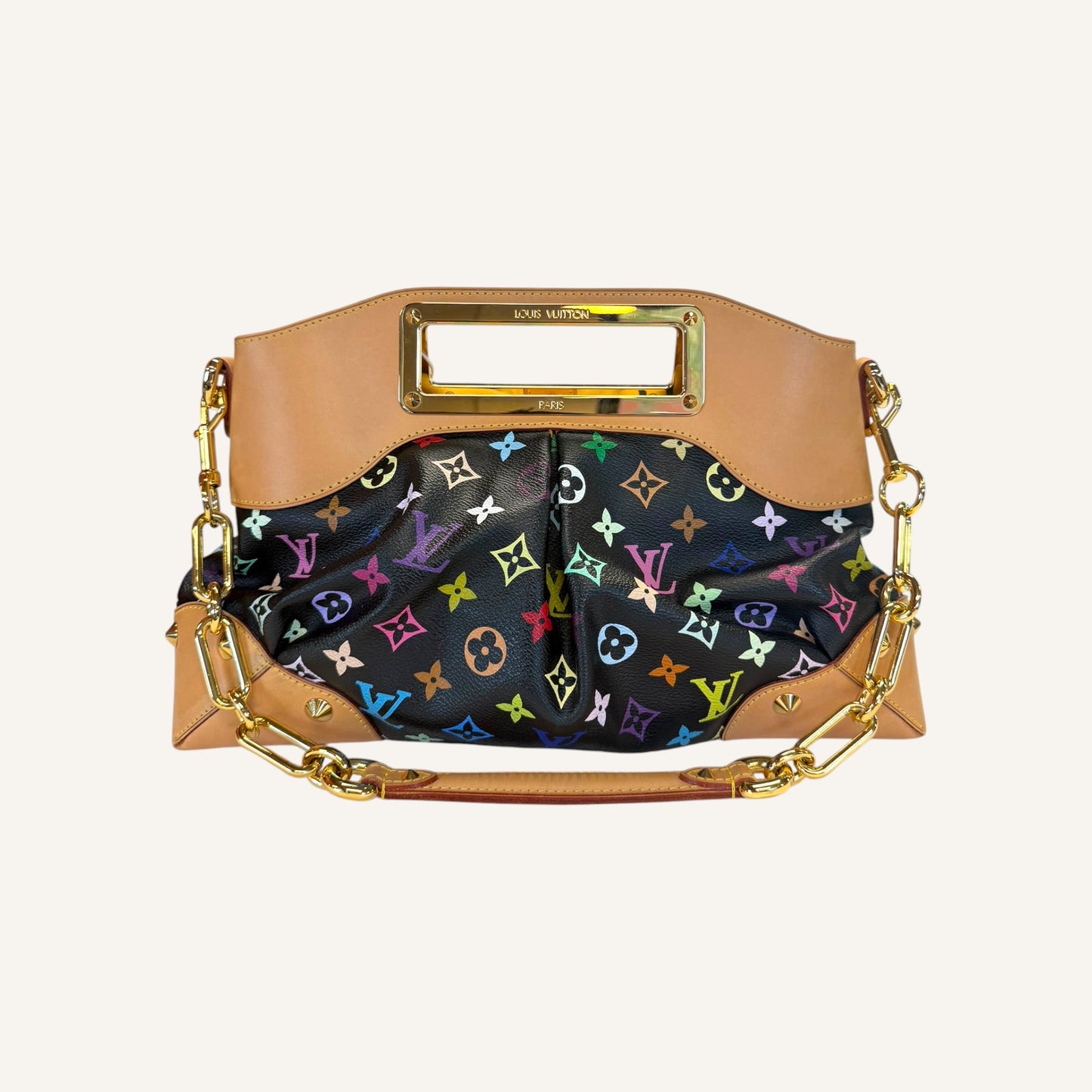 Louis Vuitton Judy MM bag in black Monogram Multicolored canvas