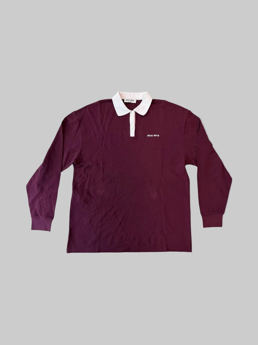 Miu Miu Logo Rugby Polo Shirt