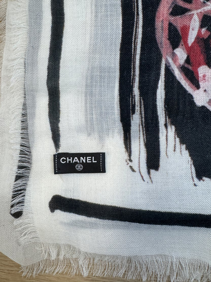 Chanel '23 Cashmere "Tweed" Printed Scarf/Shawl