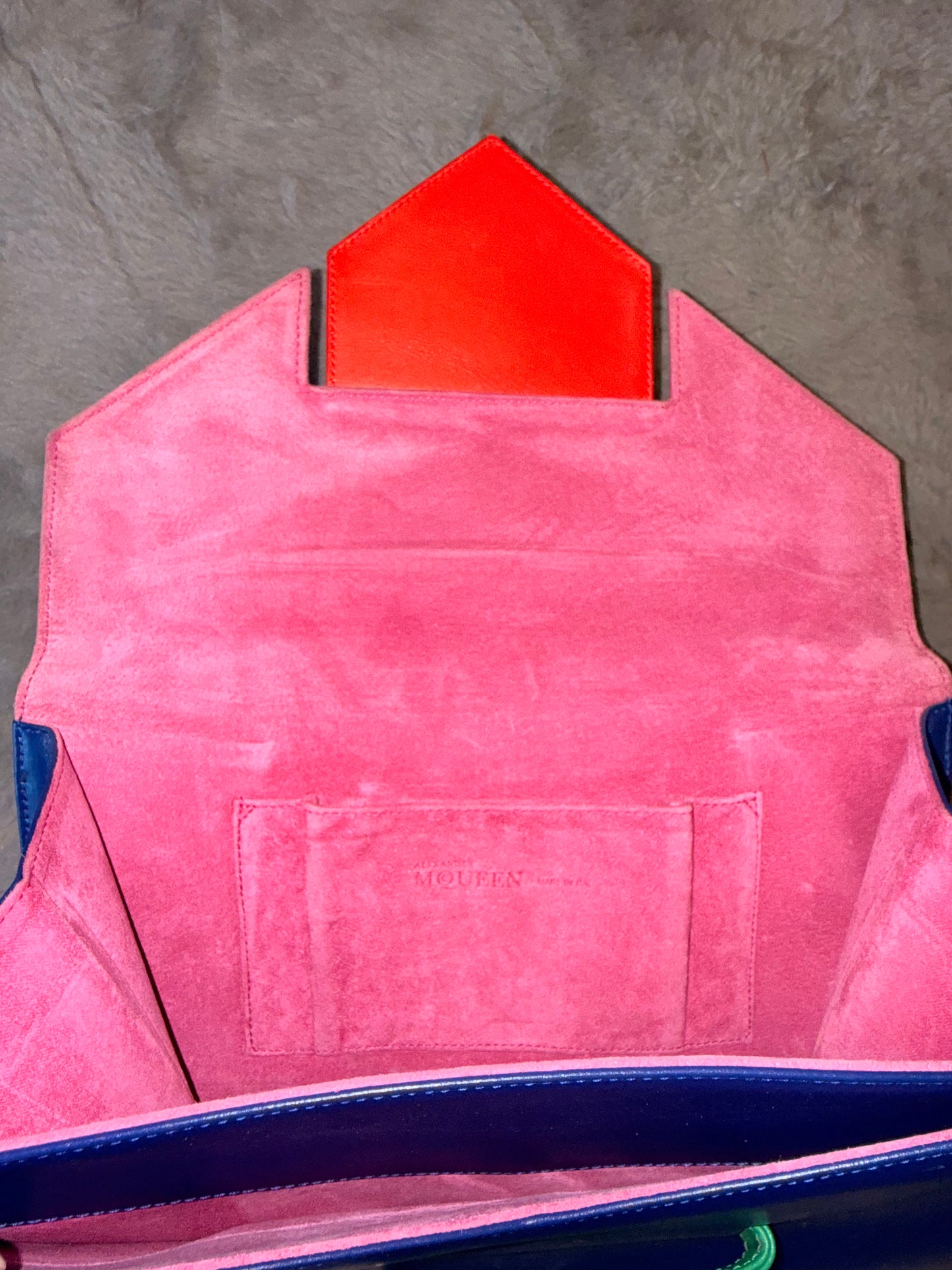 Alexander McQueen Colourblock Leather Envelope Clutch