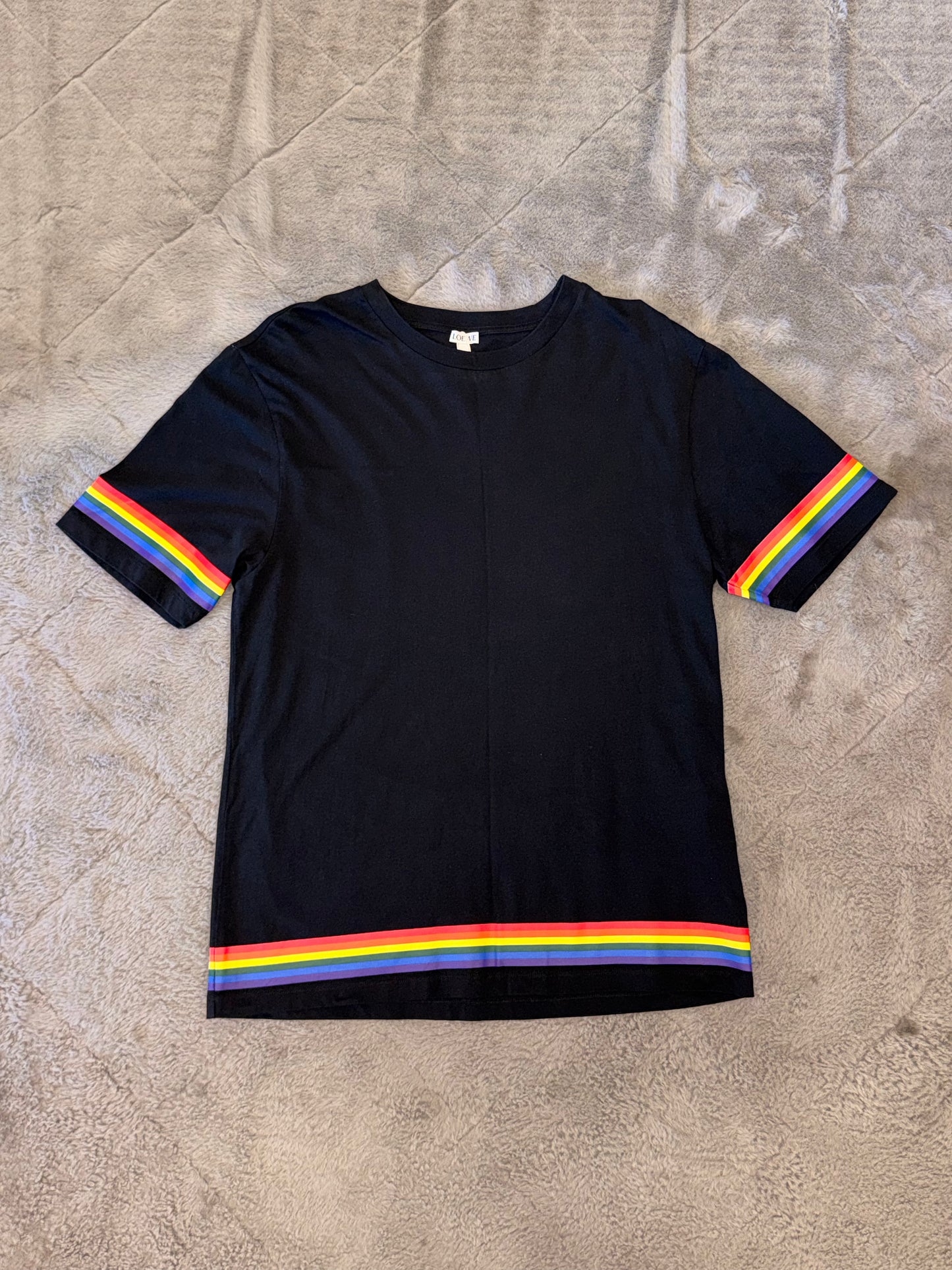Loewe Relaxed Rainbow Logo T-Shirt in Black
