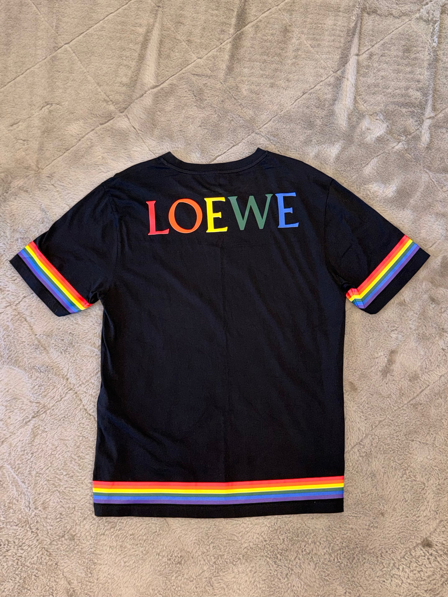 Loewe Relaxed Rainbow Logo T-Shirt in Black