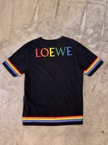 Loewe Relaxed Rainbow Logo T-Shirt in Black