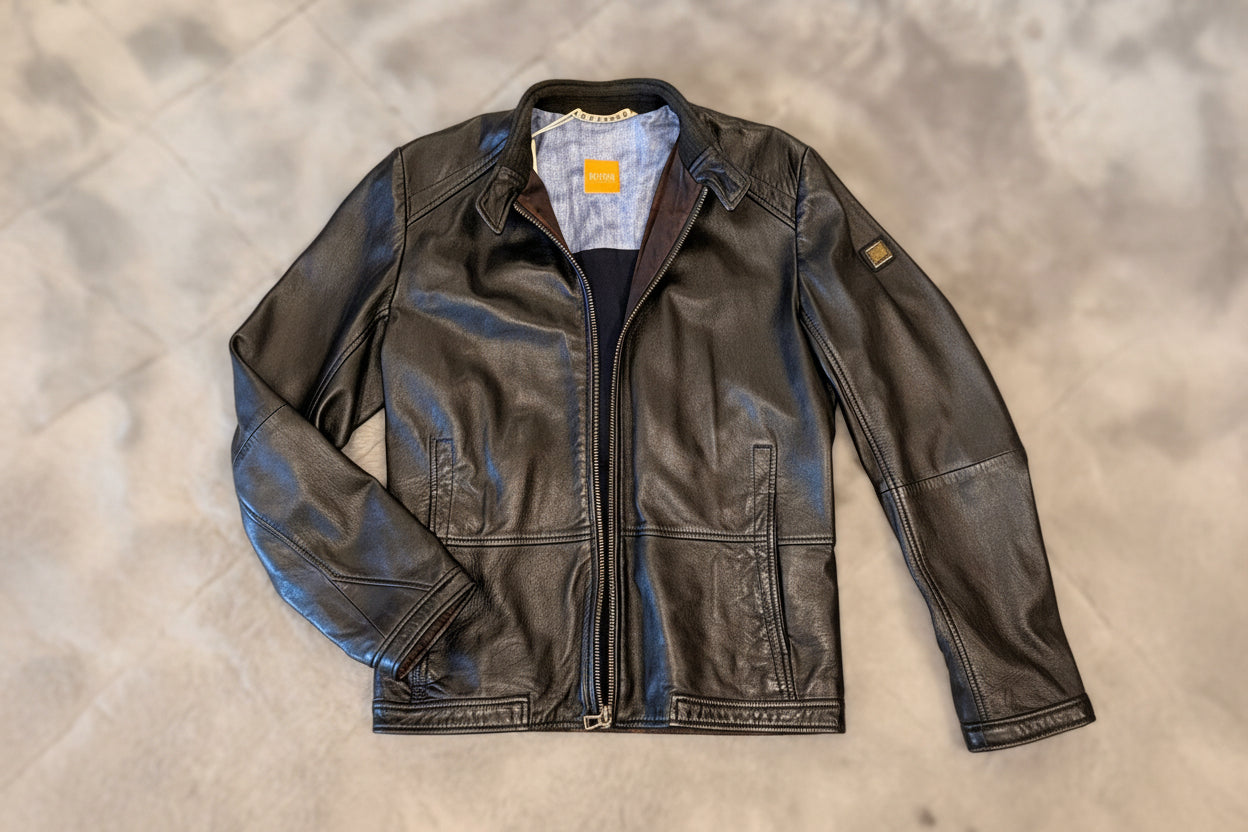 Hugo Boss Leather Jacket (BOSS Orange)
