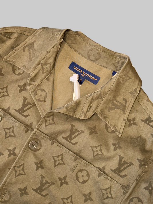 Louis Vuitton Monogram Cotton Overshirt in Tarmac Green
