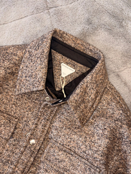Bottega Veneta Wool Tweed Shirt Jacket in Brown