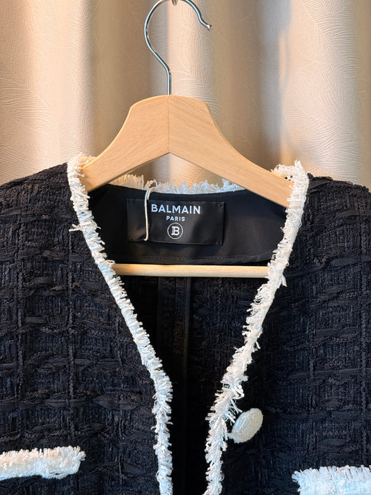 Short Tweed Jacket with Contrasting Details