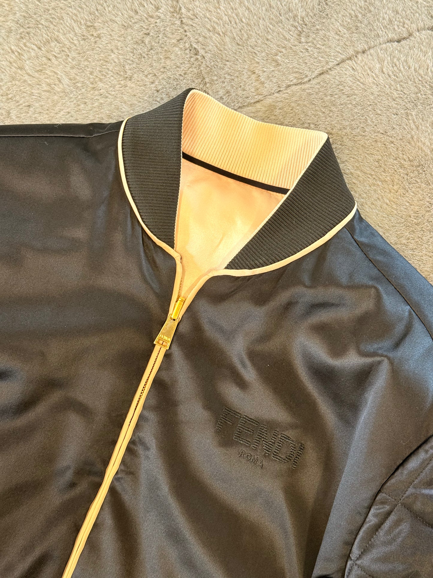 Fendi Reversible Silk Bomber Jacket