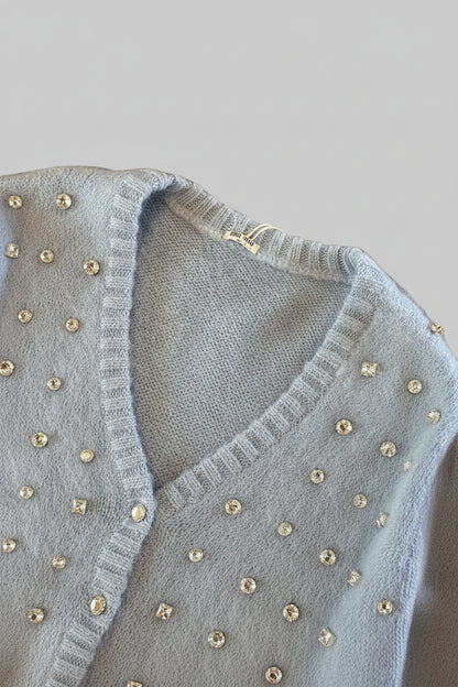 Miu Miu Crystal-Embellished Mohair Cardigan