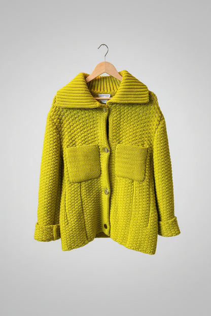 Bottega Veneta Chunky Knit Cardigan Jacket — Size Small