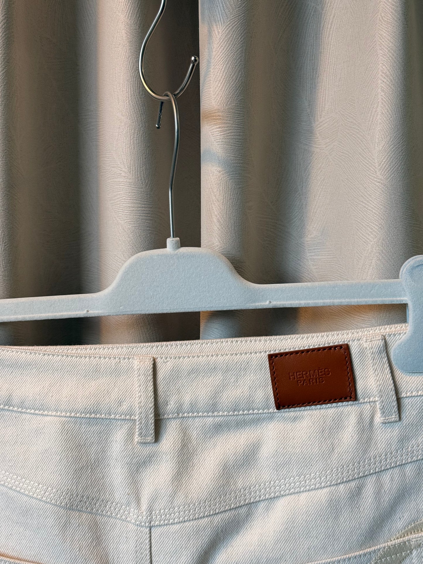 Hermes Ecru Denim Skirt