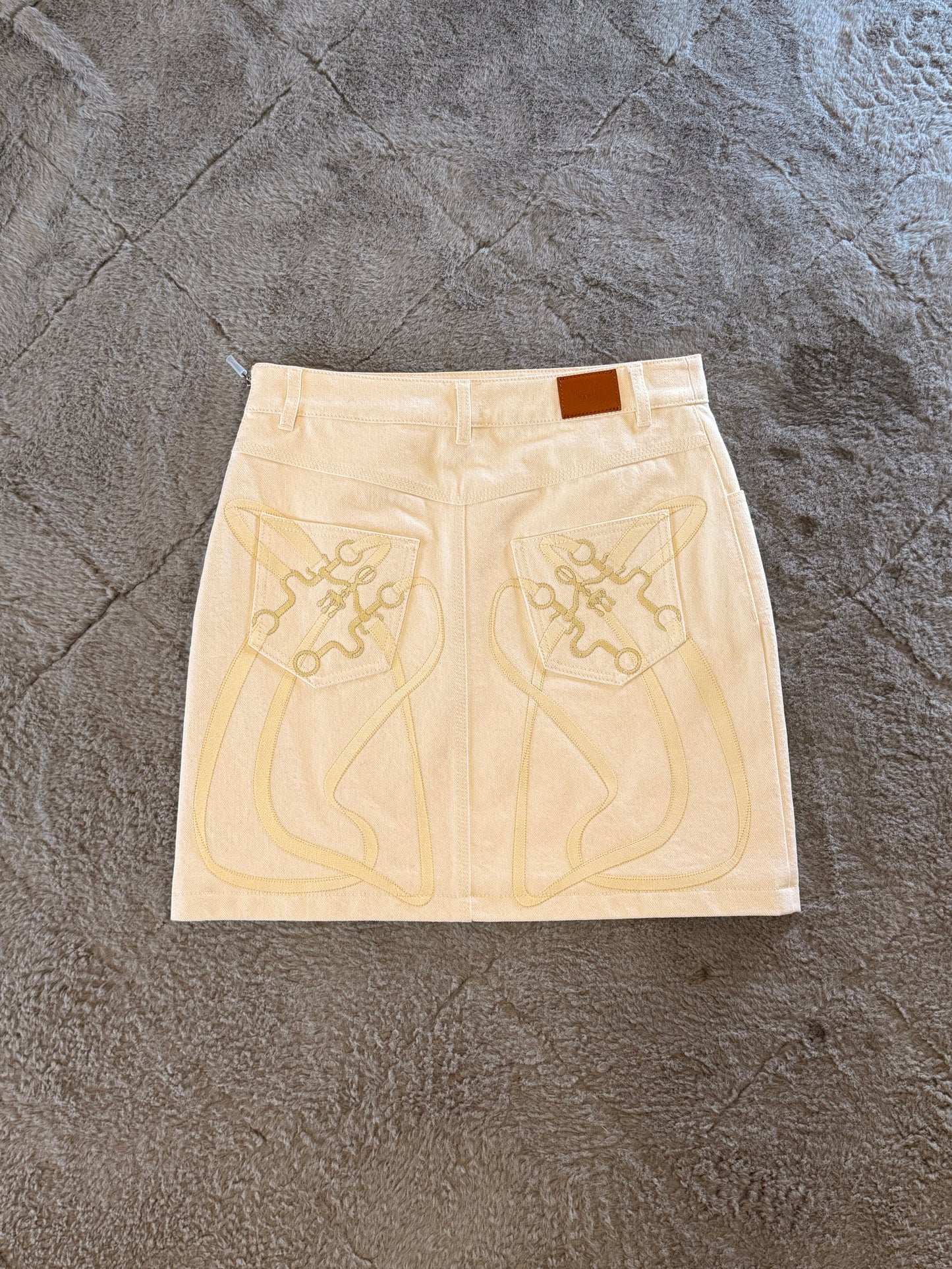 Hermes Ecru Denim Skirt