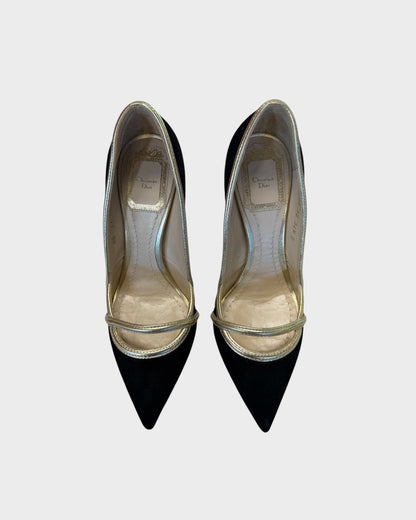 Dior black suede high heels