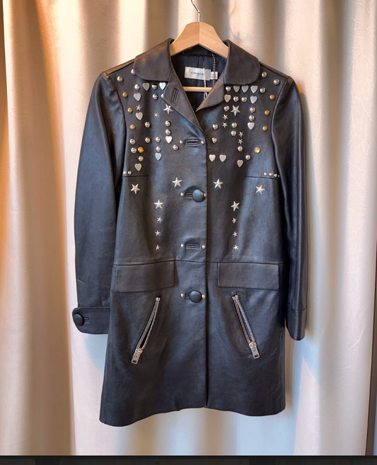 Coach Leather Beatnik Rivet Coat