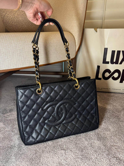Chanel Grand Shopping Tote in Black Leather
