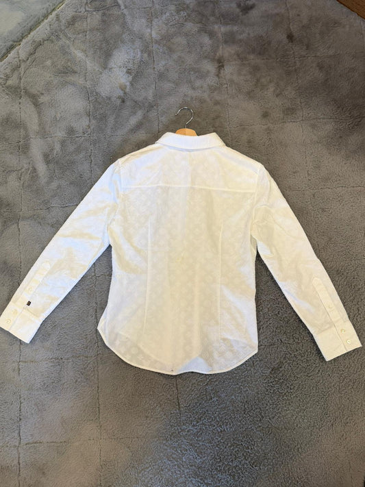 Louis Vuitton White Monogram Jacquard Cotton Button-Down Shirt